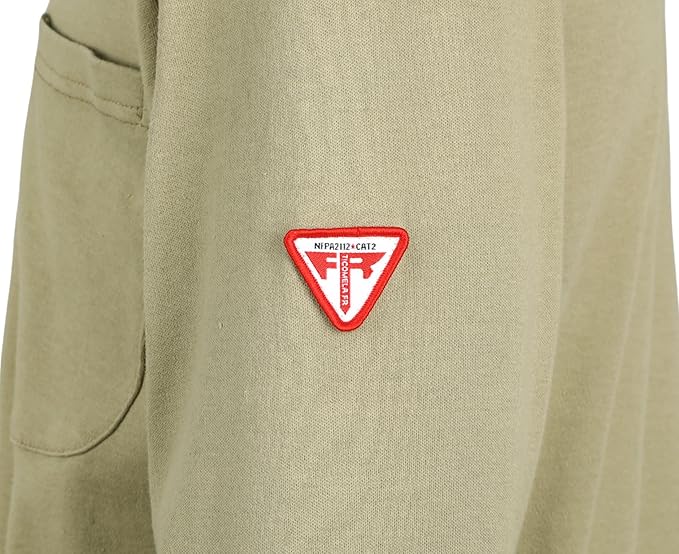 TICOMELA FR Shirts for Men Flame Resistant Shirt NFPA2112/CAT2 7oz Fire Retardant Men's Long Sleeve Henley Shirts