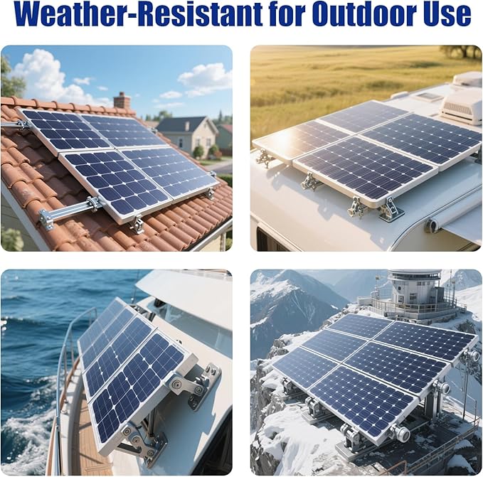 10Pcs Adjustable Solar Panel Mounting Bracket Clamps Fit for Unistrut System Mounting Clamp Bracket Adjustable Wide PV Photovoltaic Support Mid Mount Clips Standard Roof Solar Panel, with Nut Bolt