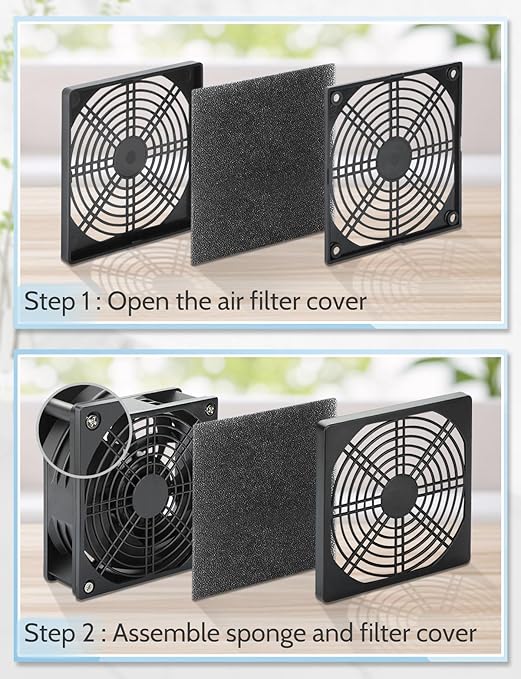 Wathai 120mm x 38mm 12V 4 Inch Small Exhaust Fan with 110V 120V Speed Control for Fume Extractor Soldering, 3D Laser, Paint Booth Cooling