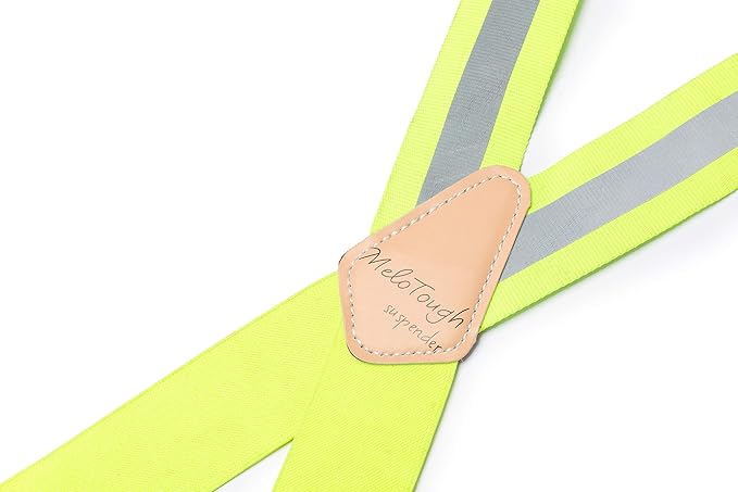 MELOTOUGH Reflective Safety Suspenders|Work Suspenders with Hi Viz Reflective Strip Hold Up Tool Belt Suspenders