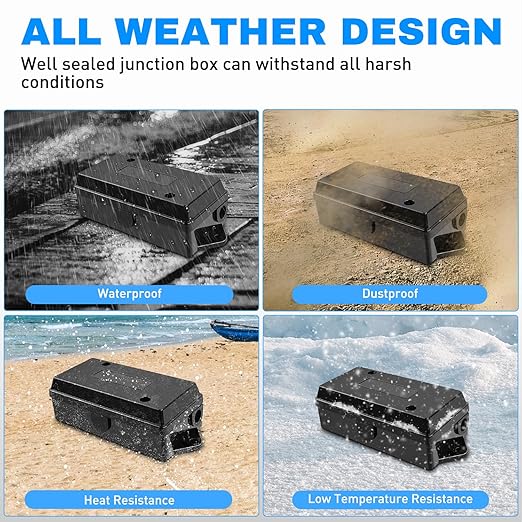 Nilight 2PACK 7 Way Electrical Trailer Junction Box 7 Gang Trailer Wire Connector Junction Box Weatherproof for Rewiring Camper RV Caravans Boat 7 Pole Cable Connection Box,2 Years Warranty - 50061B