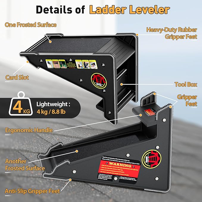 Ladder Leveler,Roof Leveler Tool, Ladder Stabilizer,Roof Leveling Tool,Stable Platform for Uneven Surface