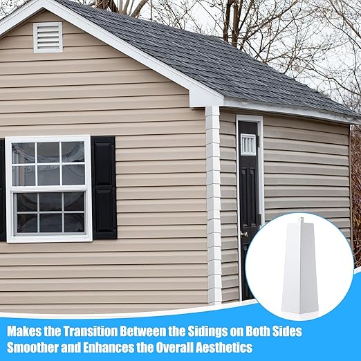 6 Pcs Aluminum Siding Corners 8.5 Inch Outside White Corner Caps, Smooth Siding Trim with Nails for Mobile Home and Wooden House Exterior