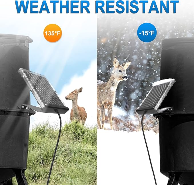 POWOXI 6V 1.5W Solar Panel to Recharge Deer Feeder Battery Waterproof Outdoor Solar Charger with Mounting Bracket (6v Deer Feeder Solar Panel 1.5W)