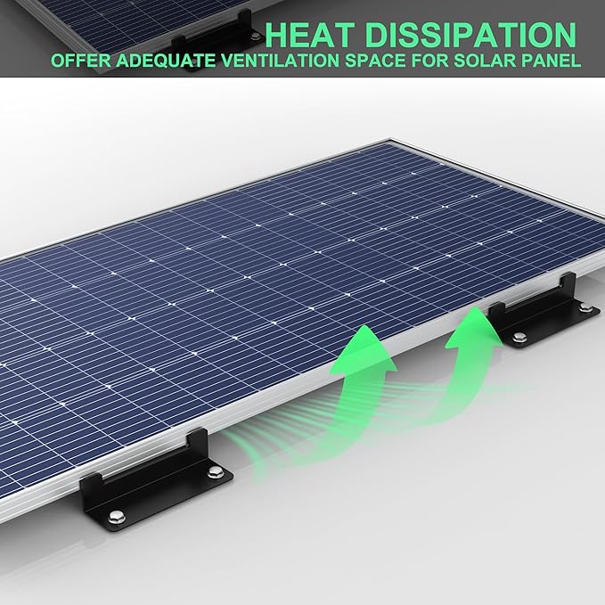 Solar Panel Mounting Z Brackets,Solar Panel Brackets, Solar Panel Mount, Aluminum Corrosion-Free Construction for RVs, Trailers, Boats, Yachts, Wall and Other Off Gird Roof Installation，Black
