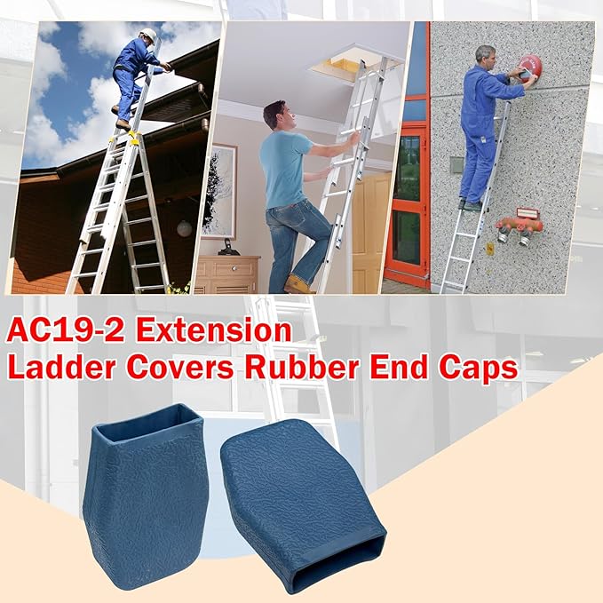 AC19-2 Extension Ladder Covers Rubber End Caps Mitts Replacement for Werner Fiberglass & Aluminum Stabilizer Bumpers Pads Boots Pro-Guards Accessories (2 Pack)