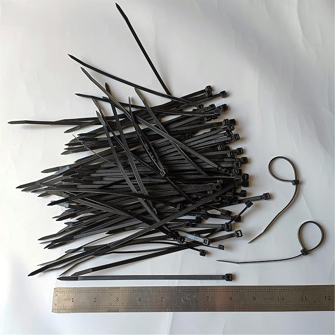 Zip Ties 500 pcs 8 inch Cable Zip Ties, Premium Plastic Wire Ties with 40 LBS Tensile Strength, UV Resistant Cable Ties, Self-Locking Black Nylon Tie Straps