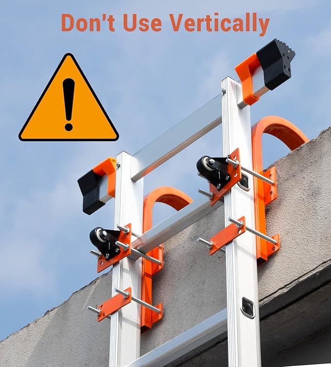 Ladder Roof Hook with Wheel, Heavy Duty Roof Safety Ladder Stabilizer, 500 lbs Weight Rating, Roof Ridge Ladder Hook, Ladder Hooks for roof Secure