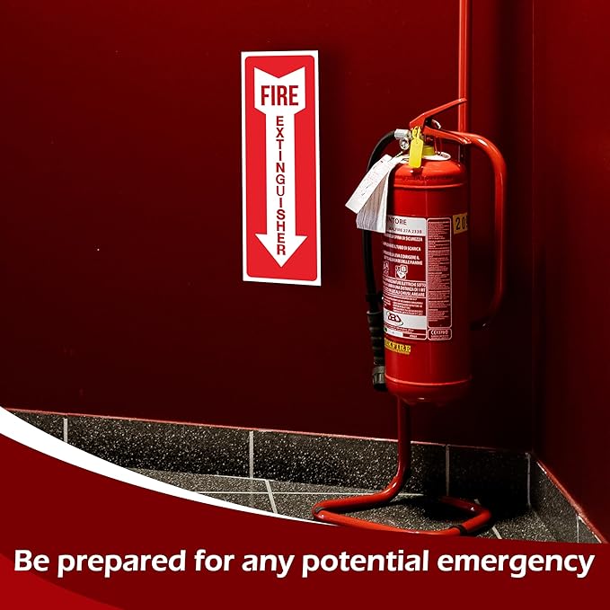 Fire Extinguisher Sign, 18 Pack Fire Extinguisher Sticker, Safety Sticker Signs, Wind and Rain-resistant, UV Protected, Fire Extinguisher Signs for Business, Home, Office or Boat