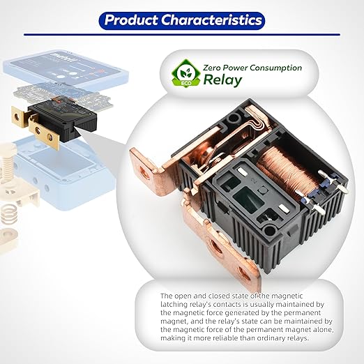 Matell 12V Battery Disconnect Switch | Smart Voltage Control, Anti-Theft, Remote Control, Anti-Misoperation, Leakage Protection, Pure Copper Contacts, for 12V Vehicles (Flat Terminal)