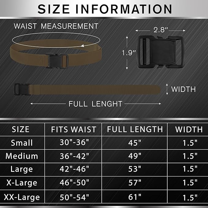 TECEUM Tactical Belt – Heavy-Duty & Quick Release – Military, Work, Rigger, Duty & Utility Belt for Men