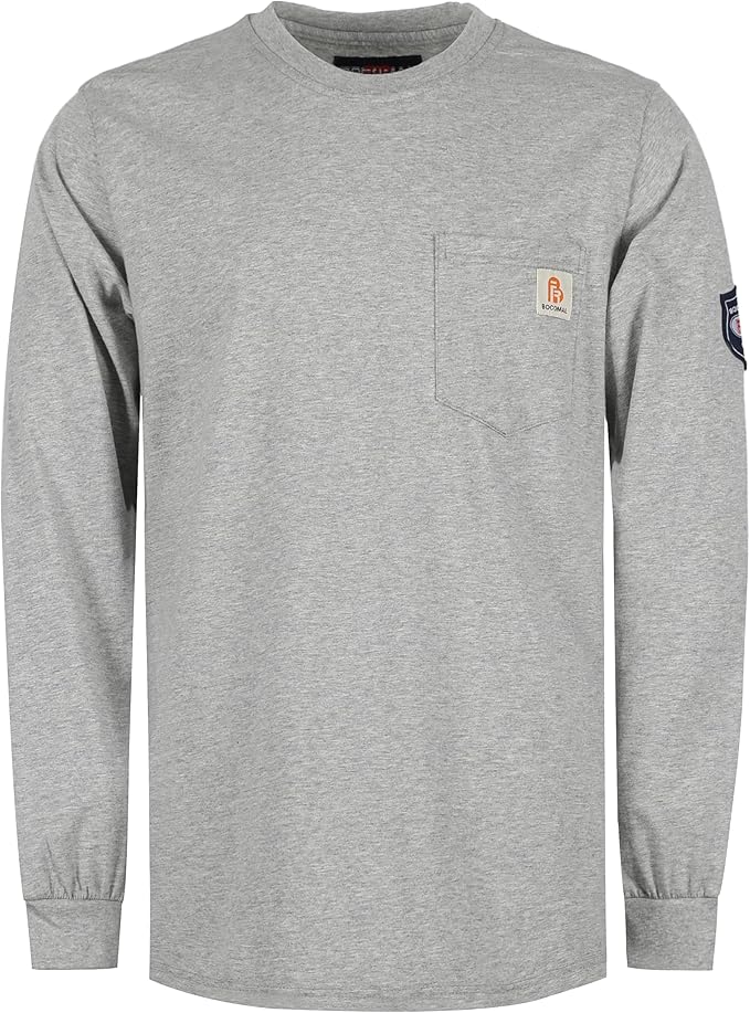 BOCOMAL FR Shirts Lightweight Classic Crew Long Sleeve Fire Resistant Shirt CAT2