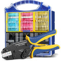 haisstronica 310PCS Heat Shrink Wire Connectors Set, 22-10AWG Marine Grade Heat Shrink Spade Connectors with 9" Crimping Tool and Organizer (3Color/6Size)