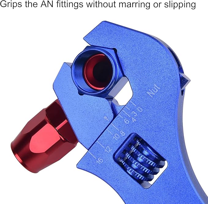 EVIL ENERGY AN Hose Fitting Adjustable Wrench Spanner Lightweight Aluminum 3AN-16AN Blue