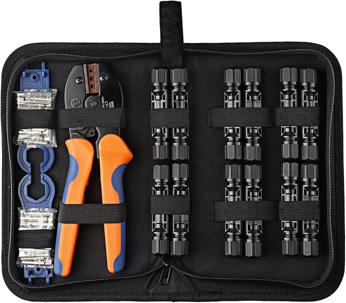 WMT Connector Kit for Solar Panel Connections 14-10AWG, Solar System Kit includes 12 Pieces Male/Female Solar Connectors, 2 Pieces of Solar Connector Spanner Wrench for Solar Panel Cable Assembly