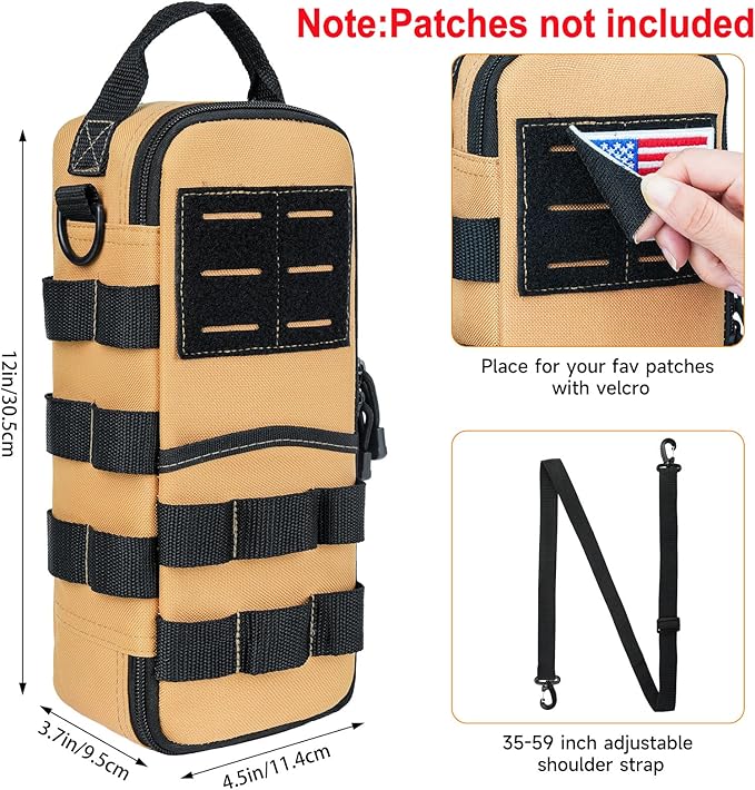 Heavy Duty Small Tool Bags for Men with Carabiner,Tactical Tool Pouch Bag,Portable Utility Tools Storage Organizer Case with Shoulder Strap for EDC,Motorcycle,Camping,Road Trip, Electricians