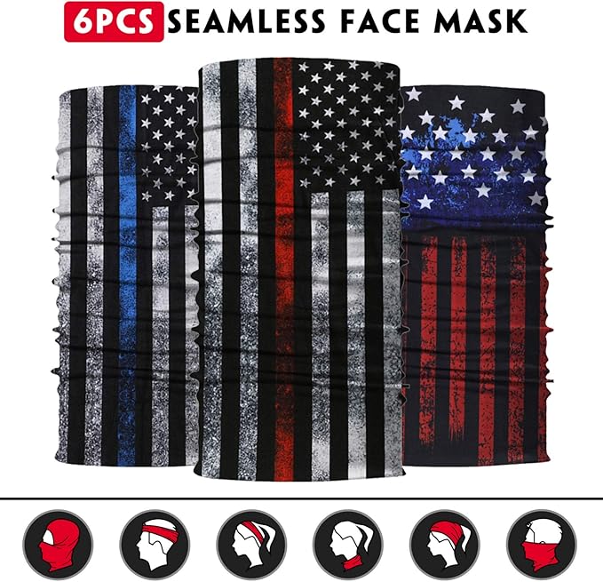 Venswell Neck Gaiter Face Mask Men Women,Seamless Bandana Rave Face Cover Scarf Mask,Balaclava,Headband, Head Wrap,Headwear
