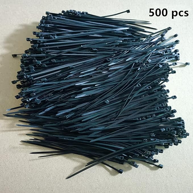 Zip Ties 500 pcs 8 inch Cable Zip Ties, Premium Plastic Wire Ties with 40 LBS Tensile Strength, UV Resistant Cable Ties, Self-Locking Black Nylon Tie Straps