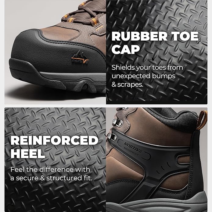 NORTIV 8 Waterproof Steel Toe Boots for Men Slip Resistant Safety Industrial Boots Paladin-Steel