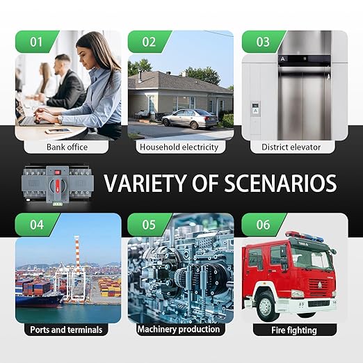 6-100amp AC110V Automatic/Manual Transfer Switch 4P 50/60Hz, 4POLE 100A ATS Auto Changeover Dual Power Switch for Generator,CE Certified ATS Solar Back Up Power Auto Selector Overvoltage, Undervoltage