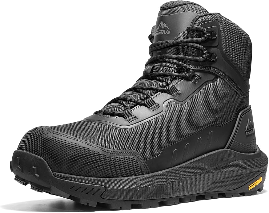 NORTIV 8 Composite Toe Boots for Men ASTM F2413-24 Safety Work Boots Lightweight Anti-Fatigue Non-Slip with Zipper for Warehouse Construction, Terrascope-nano
