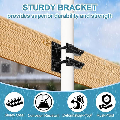 1 Pack 1.76" Pole Mounting Kit, Mast Mount Brackets for Outside Antenna, Street Sign Mounting Hardware for Light Poles, Outdoor Security Camera Bracket, Side Mount Flag Pole Holder S
