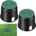 Tandefio 2 Pcs 910 Electrical Splice Box 10 Inch Diameter Underground Electrical Junction Box Inground for Outdoor Wiring Splices (Black)