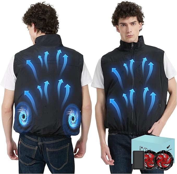 Cooling Vest Jacket with 2 Fans - Men and Women 21V Air Conditioner Vests, With 20000mAh Battery