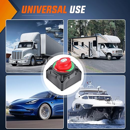 Nilight Battery Switch 1-2-Both-Off 12V 24V 48V 600A High Current Heavy Duty Battery Power Cut Master Switch Disconnect Isolator for Truck Vehicle Trailer RV Marine Boat Yacht