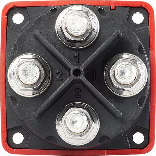 Blue Sea Systems Mini Dual Circuit Battery Switch, Red, 6010 m‑Series