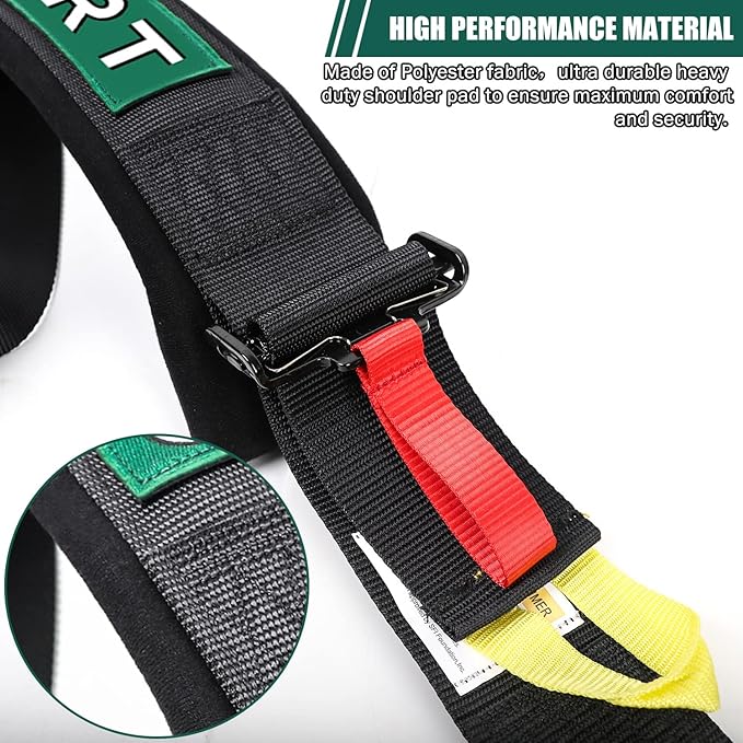 BESTZHEYU 5-Point Racing Harness Set SFI with Ultra Comfort Heavy Duty Shoulder Pads