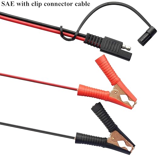 Crocodile Clip Cable 16 AWG Wire Harness SAE to Battery Alligator Crocodile Clip12V DC Extension Cord with Switch and Fuse Box Quick Connect/Disconnect Snap Action Cable(2.4m/7.8ft -Fuse Box)