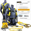 KwikSafety - Charlotte, NC - HURRICANE Safety Harness [3 D-RINGS, BACK SUPPORT] ANSI Tested OSHA Compliant
