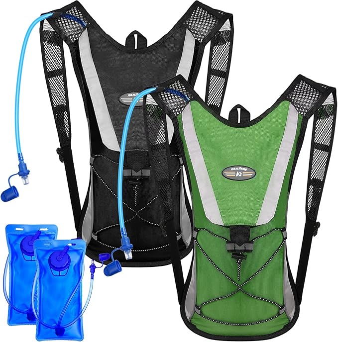 2 Pack Hydration Backpack Pack with 2L Water Bladder, Hiking Backpack with Hydration Bladder Water Rucksack Backpack Bladder Bag Cycling Bicycle Bike/Hiking Climbing Pouch