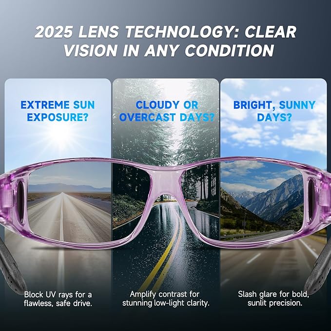 Night Driving Glasses Night Vision Glasses Fit Over Glasses Polarized Anti-Glare UV400 Gift for Men Women