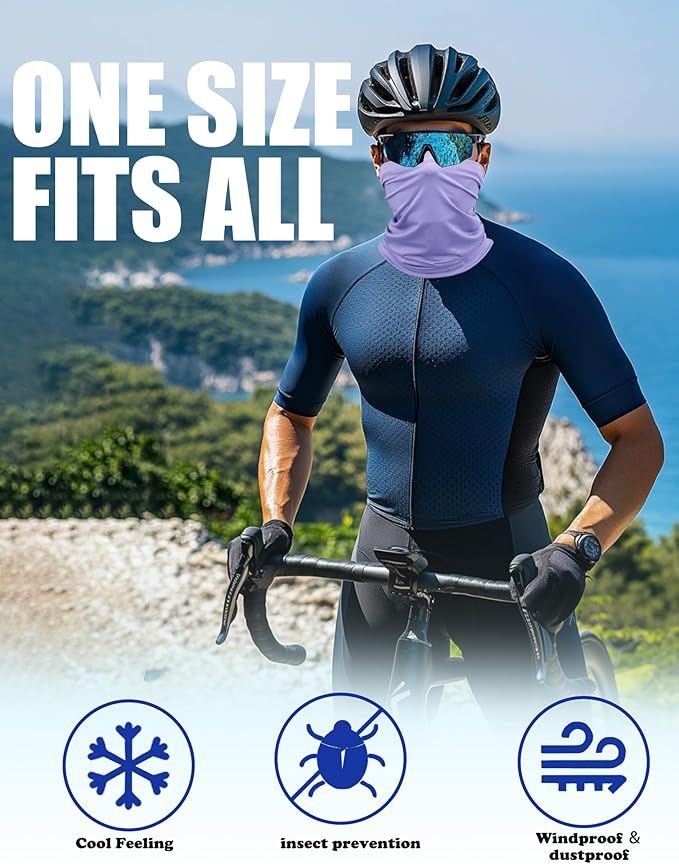 JHYWELL Cooling Neck Gaiter Face Mask, UV Protection Masks Gator, Windproof Bandana for Skiing, Fishing, Hiking, Cycling
