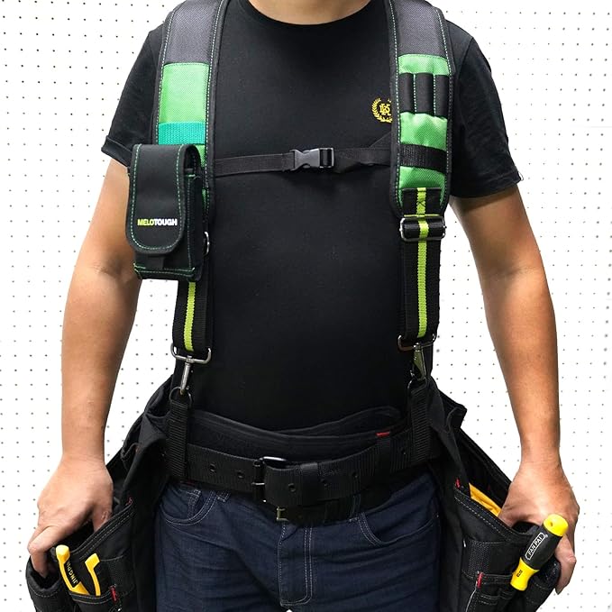 MELOTOUGH Tool Belt Suspenders for Work Belt Suspenders Heavy Duty Padded Suspenders for Electrician/Construction/Farmer