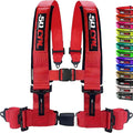 1pc 4 Point Harness for Bucket Seat, Push Release, 10 Color Options, Racing Harness, Race Car, Off Road, UTV, RZR (Red, 2 inch)