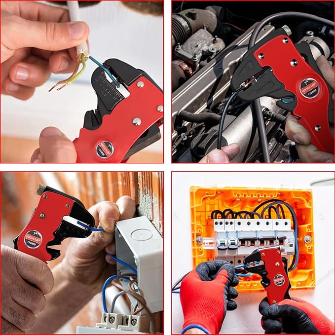 WISEUP Automatic Quick Strip Wire Stripper and Cutter,Eagle Nose Pliers (7-Inch) cable cutters，2 in 1 wire stripper cutter for Electrical Cables 、Electronic and Automotive Repair Tool