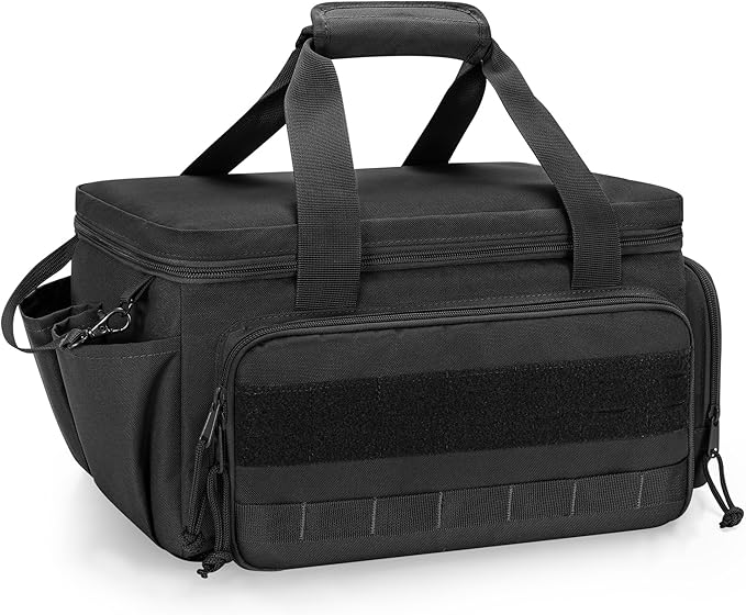 14-Inch Tool Bag with Anti-friction Bottom, Hand Tool Storage Organizer for Men, Tactical Range Bag, Multi-purpose Work Tote for Repairman, Carpenters, Handyman, Black