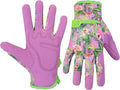 HANDLANDY Work Gloves for Women, Breathable Leather Gardening Glove for Yard Maintenance, Hand Protection with Touch Screen