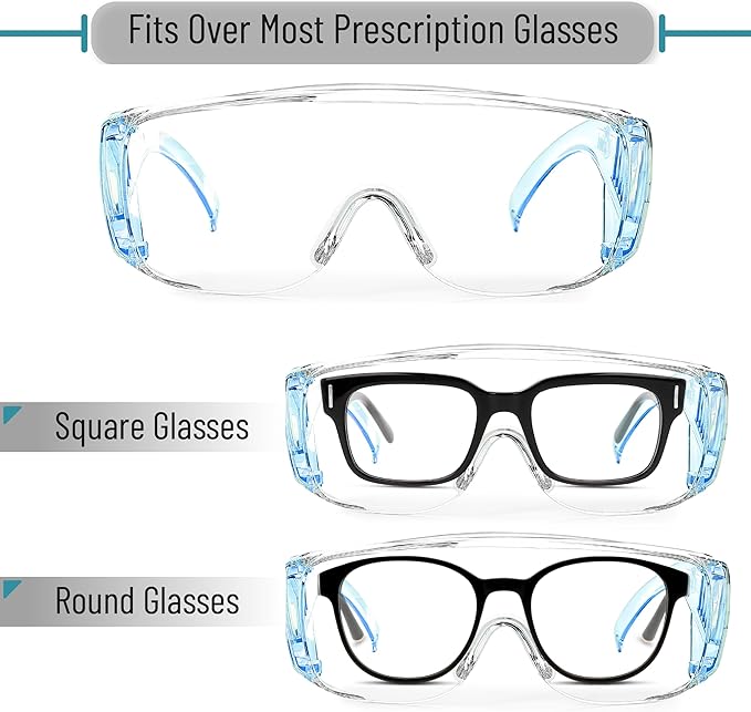 UNCO- Safety Goggles Over Glasses, Protective Goggles, Anti Fog, Work, Safety Glasses Over