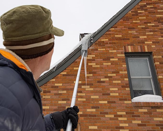 Snow Roof Rake w 16ft Pole, Easy Snow Removal from Roof, Prevents Ice Dams, Quick Assembly, 36 Inches Wide, 21 Foot Reach, Designed in The USA