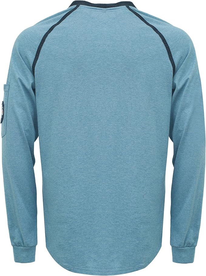 BOCOMAL FR Shirts 5.5oz Light Weight Henley and Short Sleeve Flame Resistant/Fire Retardant Clothing Shirt