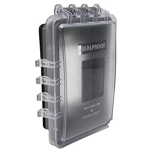 Sealproof Slim 1-Gang Weatherproof Shallow Outdoor Outlet Cover | Lockable, 18 Configurations, Low Profile, Plastic With Mounting hardware