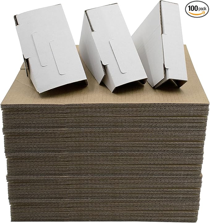 Golden State Art, Picture Frame Corner Protectors (Pack of 100), Fits 1", 1.5" and 2.1" Frames, Adjustable Cardboard Edges for Paintings, Cardboard Packing Corner for Shipping Art