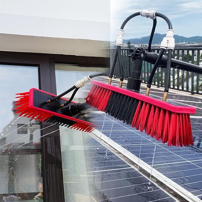 Window Cleaning Brush Head for Solar Panel Washing Water Flow Through（Without Pole） (brush-350)