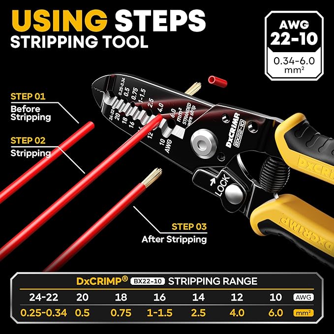 Automotive Electrical Connectors & Crimping Tool Kit, 1-6 Pin 1.5 Series Waterproof Wire Plugs 24-14 AWG with Ratcheting Crimper, Dust Caps, Wire Stripper & Removal Tool for Auto Marine Wiring