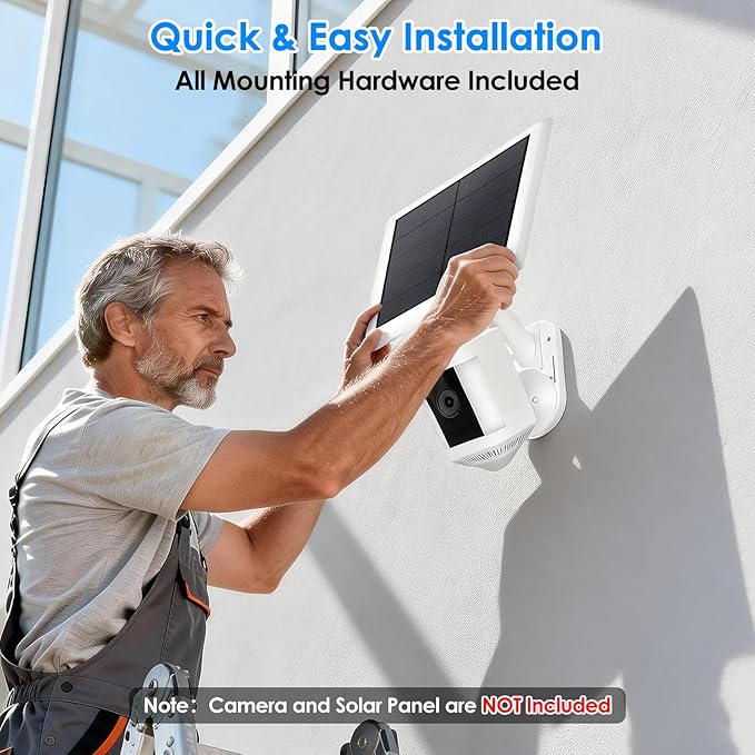 Adjustable Wall Mount for Cameras & Solar Panels, Universal 2-in-1 Security Bracket for Ring/Blink/Eufy/Arlo/Wyze/Reolink Solar Panel and Cam, with Ring Stick Up/Outdoor Plus/Spotlight Cam/Plus/Pro