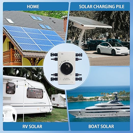 IP66 Waterproof Solar PV DC Quick Disconnect Switch, 1000V 64A Solar Panel Disconnect Switch with Connector for Off/On-Grid Systems, RV & Boats
